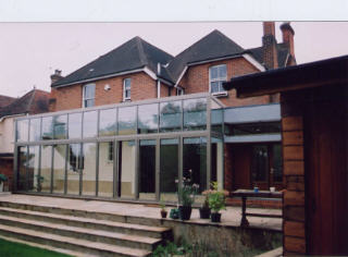 orangery extension, doors closed